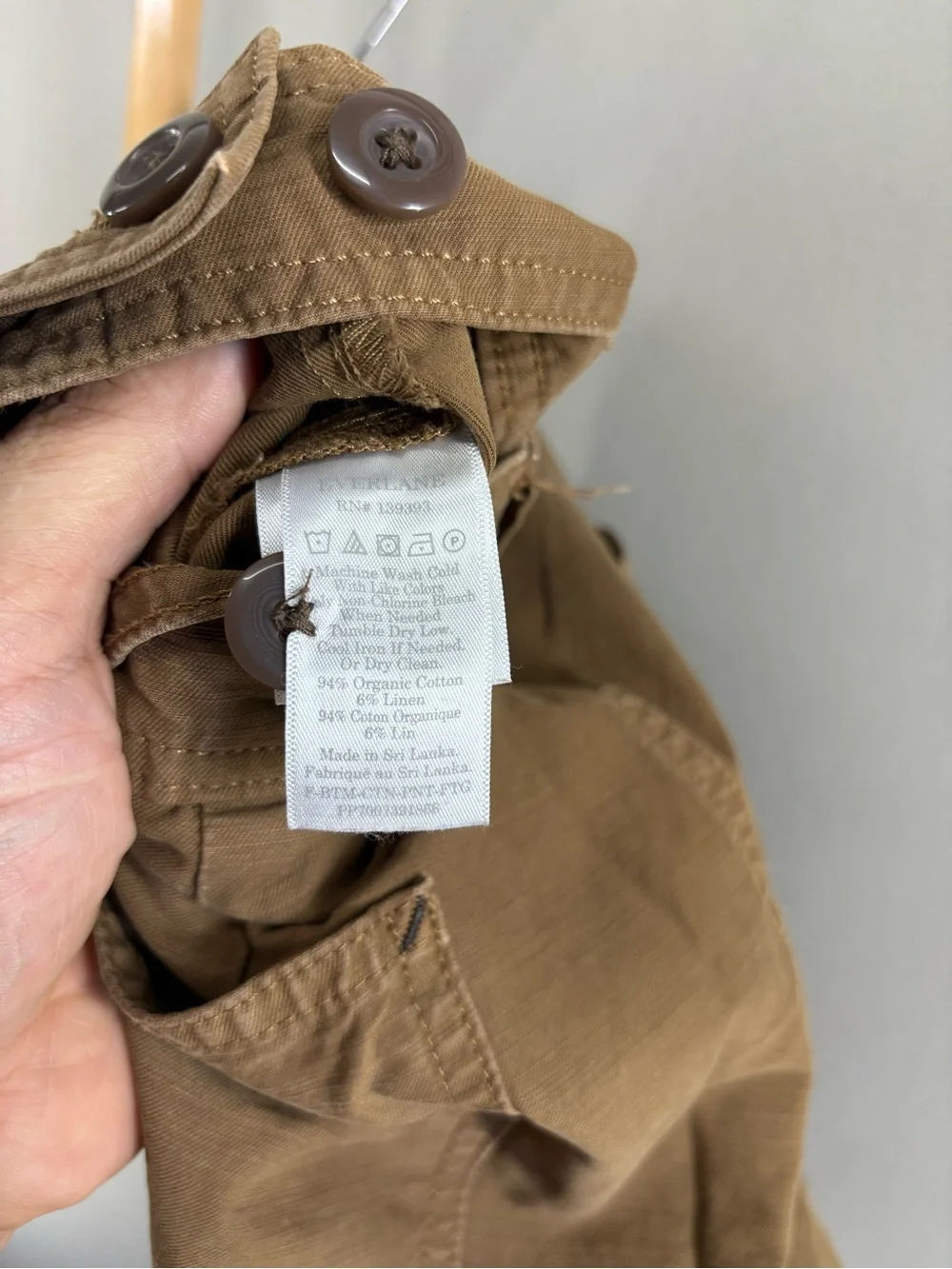Everlane Linen Blend Fatigue Barrel Military Pants Sz 2 Brown Women High Rise